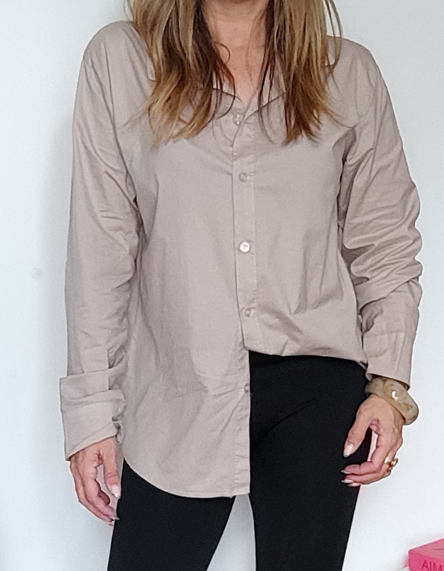 CHEMISE BÉATRICE BEIGE DÉFECTUEUSE