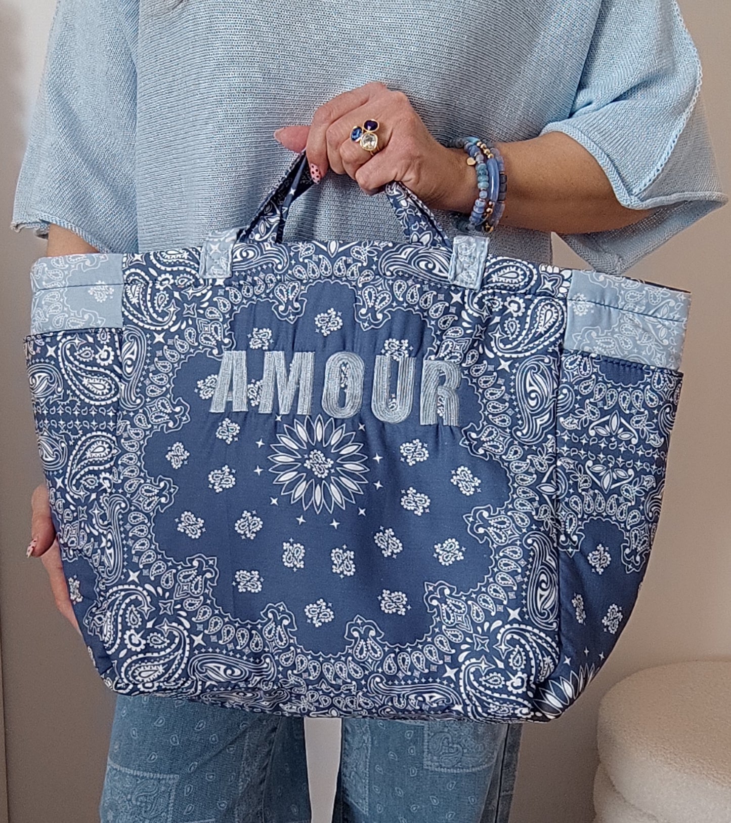 SAC AMOUR BANDANA BLEU