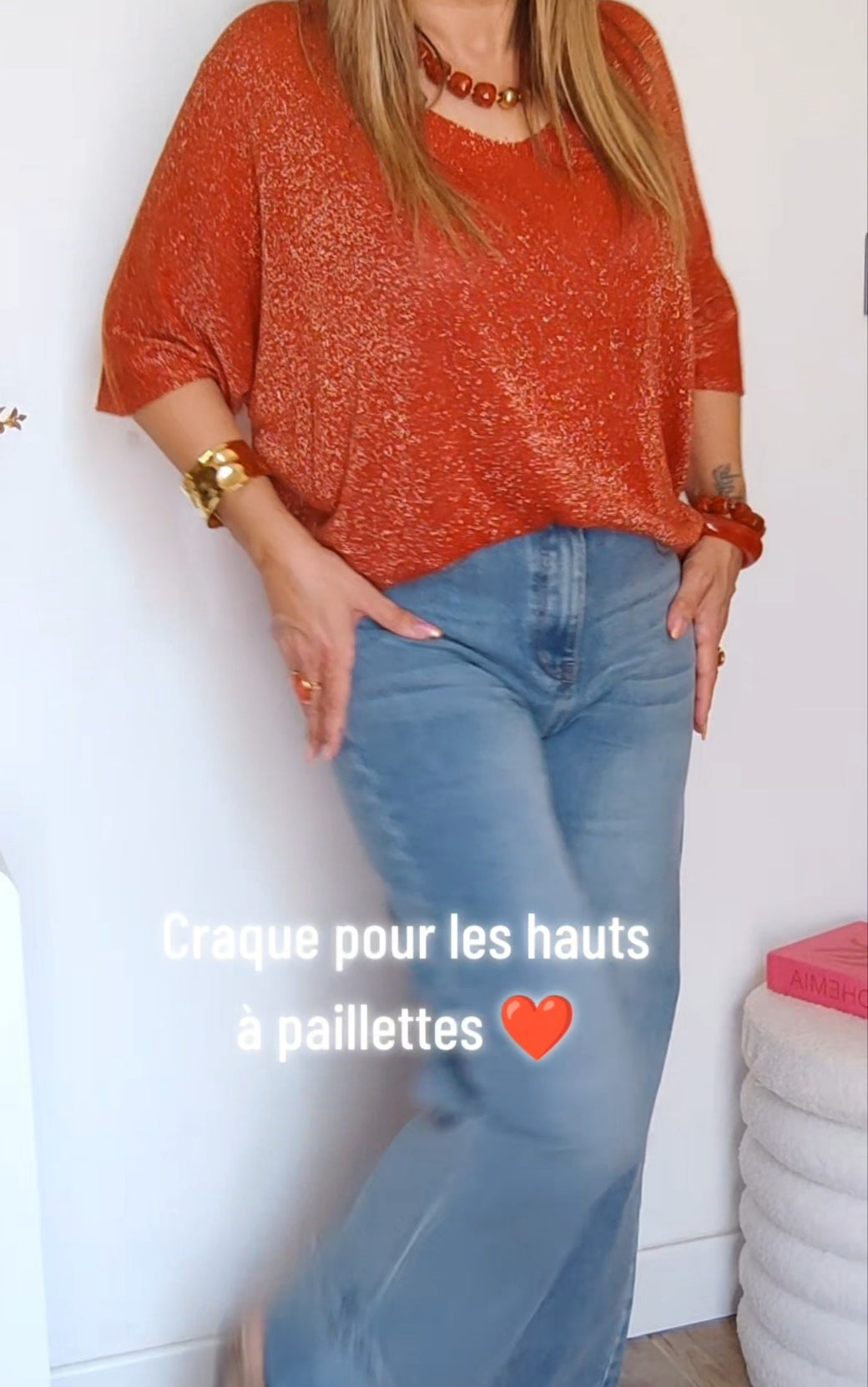 HAUT ROMY TERRACOTTA PAILLETÉ
