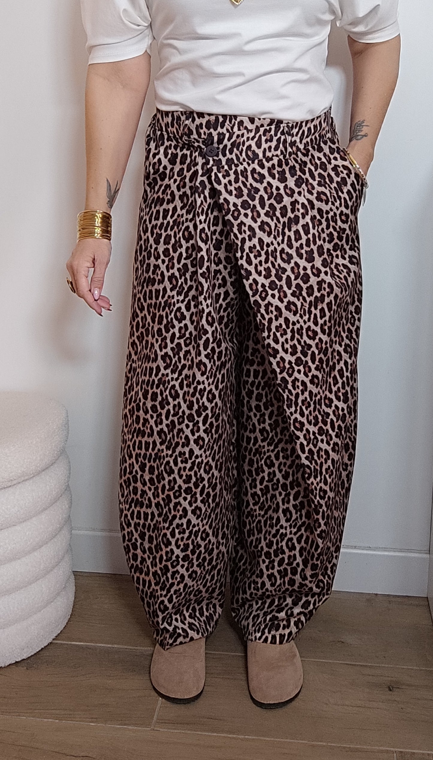 PANTALON BARREL LÉOPARD