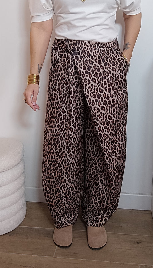 PANTALON BARREL LÉOPARD