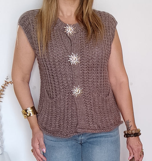 GILET SUN TAUPE